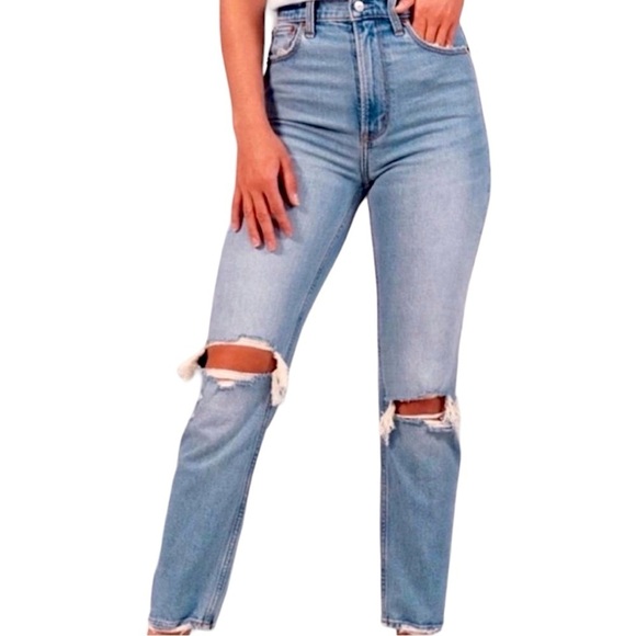 Abercrombie & Fitch Curve Love The Ankle Straight Ultra High Rise - Picture 1 of 9